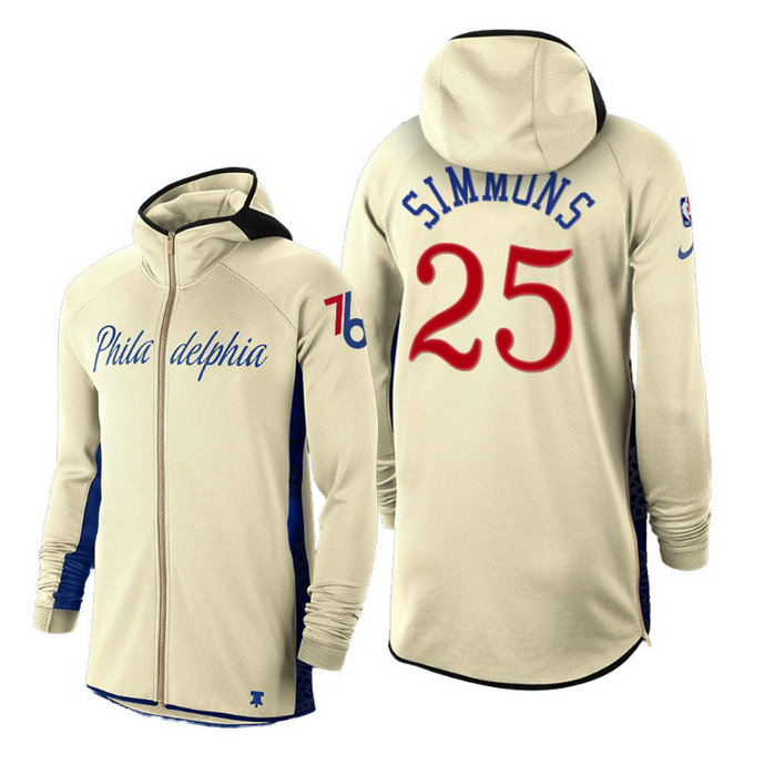 2019-20 Philadelphia 76ers Earned Edition Ben Simmons White Showtime Hoodie