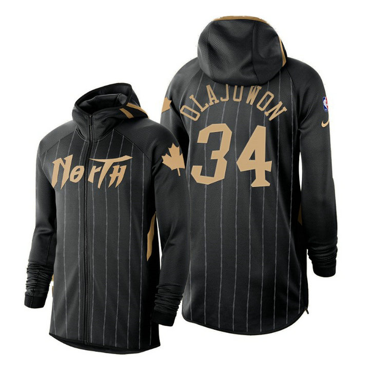 2019-20 Toronto Raptors Earned Edition Hakeem Olajuwon Black Showtime Hoodie 2019-20 Toronto Raptors Earned Edition Hakeem Olajuwon Black Showtime Hoodie
