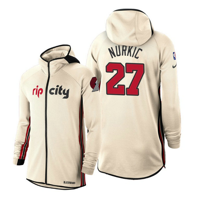2019-20 Portland Trail Blazers Earned Edition Jusuf Nurkic White Showtime Hoodie 2019-20 Portland Trail Blazers Earned Edition Jusuf Nurkic White Showtime Hoodie