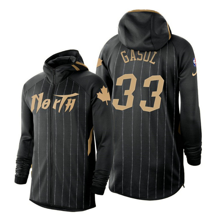 2019-20 Toronto Raptors Earned Edition Marc Gasol Black Showtime Hoodie