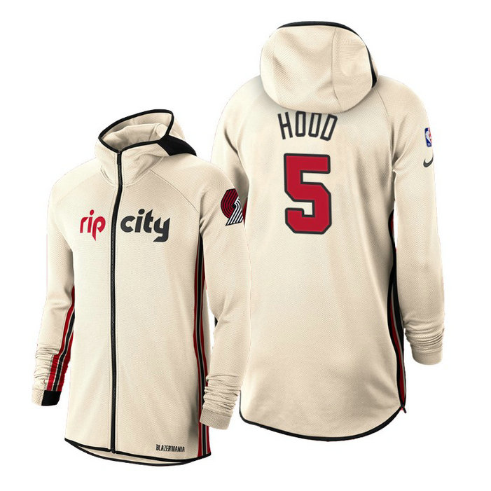 2019-20 Portland Trail Blazers Earned Edition Rodney Hood White Showtime Hoodie 2019-20 Portland Trail Blazers Earned Edition Rodney Hood White Showtime Hoodie