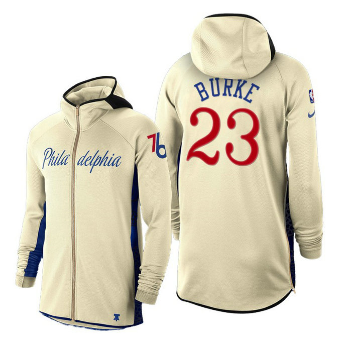 2019-20 Philadelphia 76ers Earned Edition Trey Burke White Showtime Hoodie