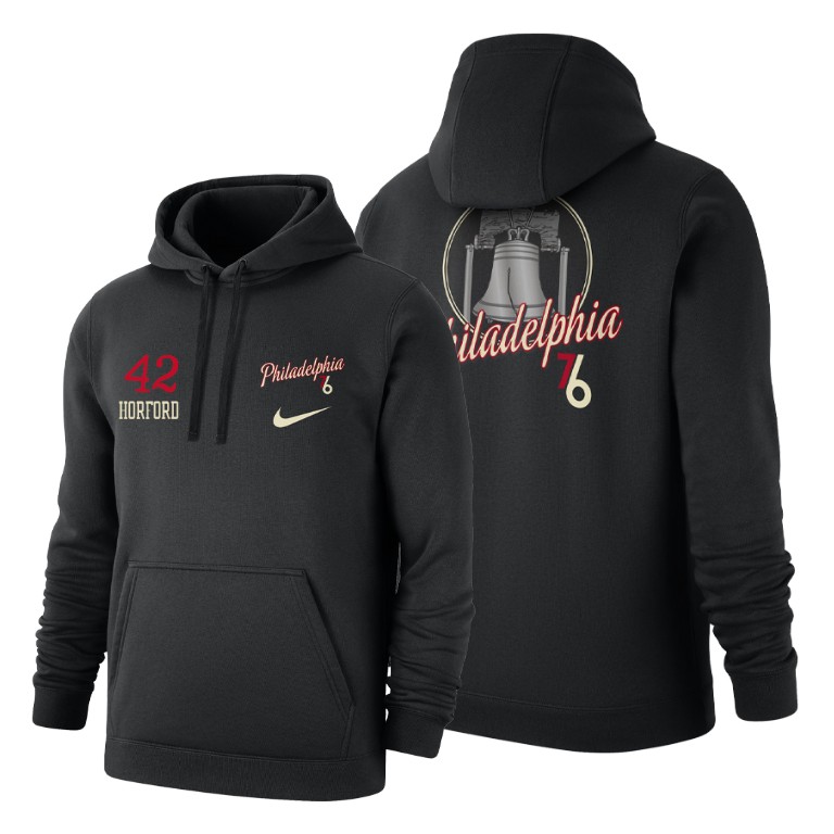 Al Horford #42 Philadelphia 76ers 2019-20 Earned Edition Black Liberty Bell Hoodie