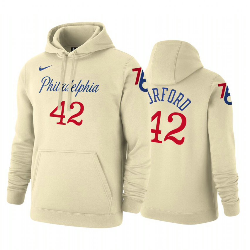 Al Horford #42 Philadelphia 76ers 2019-20 City Cream Pullover Hoodie