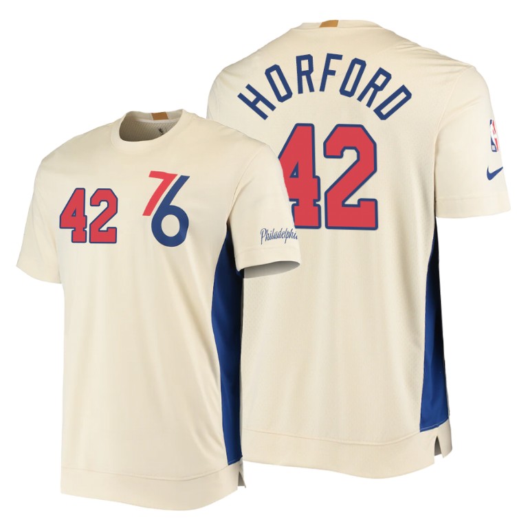 76ers Al Horford #42 Cream 2020 City Edition 2.0 T-Shirt