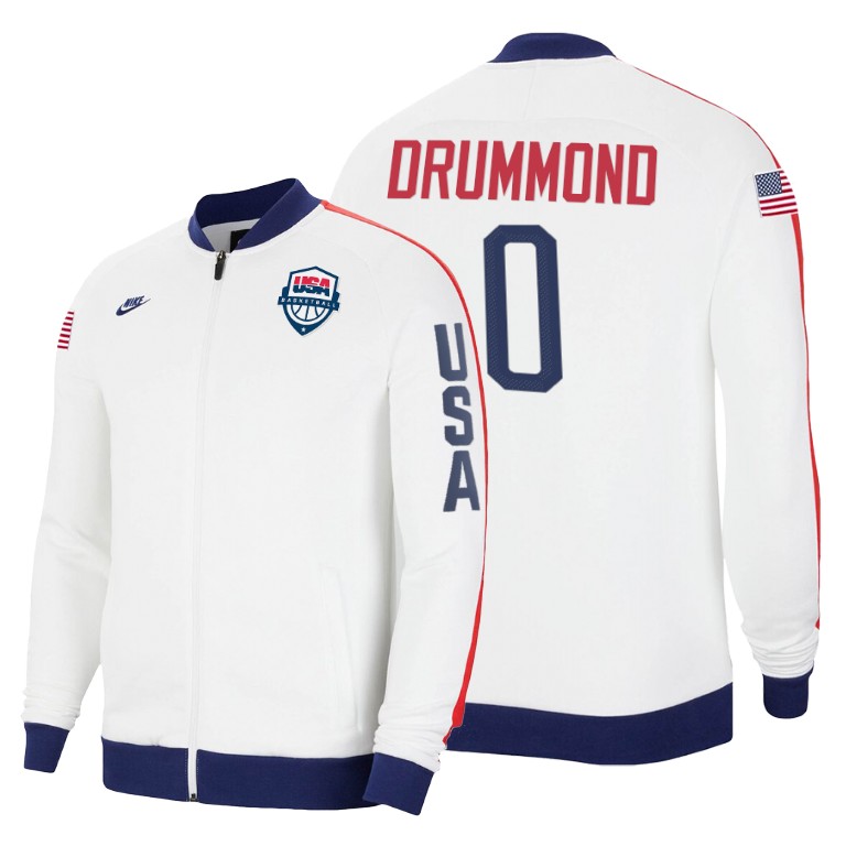 2020 Tokyo Olympics USA National Team Andre Drummond White Jacket 2020 Tokyo Olympics USA National Team Andre Drummond White Jacket