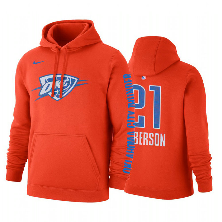 Andre Roberson #21 Oklahoma City Thunder 2019-20 Statement Orange Pullover Hoodie Andre Roberson #21 Oklahoma City Thunder 2019-20 Statement Orange Pullover Hoodie