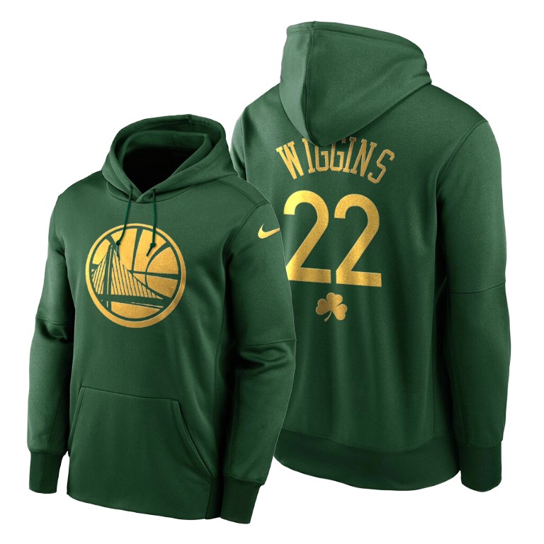 Andrew Wiggins 2020 St Paddy's Day Warriors #22 Green Golden Limited Hoodie Andrew Wiggins 2020 St Paddy's Day Warriors #22 Green Golden Limited Hoodie