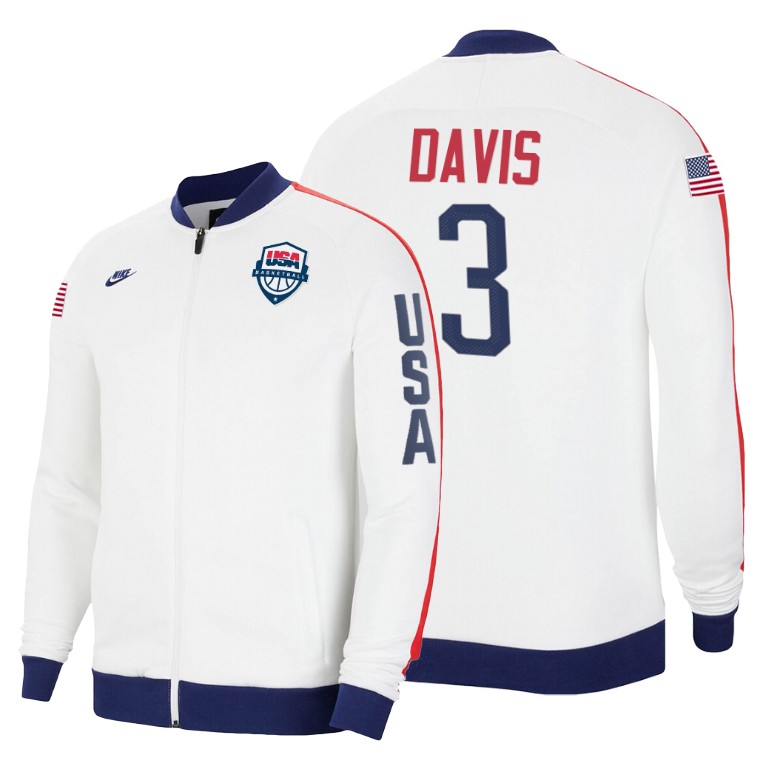 2020 Tokyo Olympics USA National Team Anthony Davis Los Angeles Lakers White Jacket