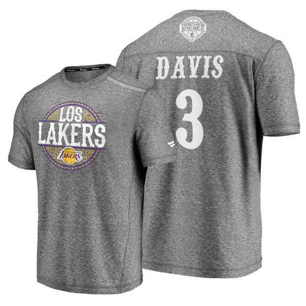 Anthony Davis #3 Lakers 2020 Latin Night Heathered Gray T-Shirt