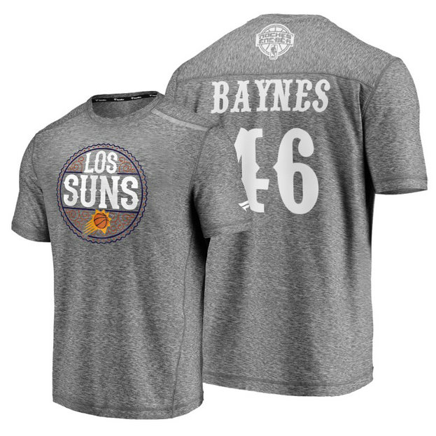 Aron Baynes #46 Suns 2020 Latin Night Heritage Heathered Gray T-Shirt Aron Baynes #46 Suns 2020 Latin Night Heritage Heathered Gray T-Shirt