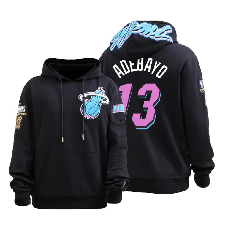 Bam Adebayo #13 Miami Heat ViceWave Black Three-time NBA Champion Hoodie Bam Adebayo #13 Miami Heat ViceWave Black Three-time NBA Champion Hoodie