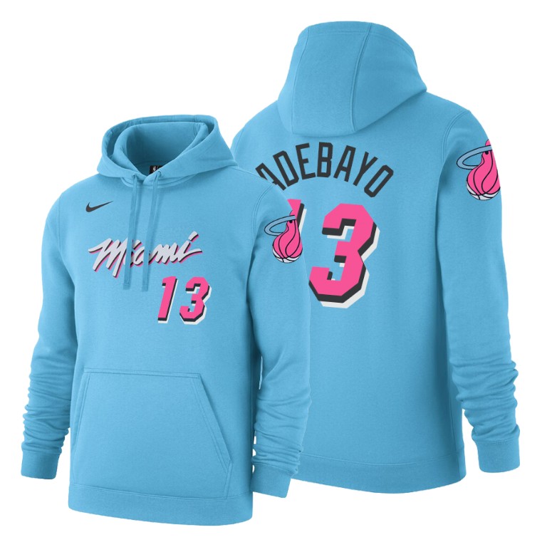 Bam Adebayo #13 Miami Heat 2019-20 City Blue Pullover Hoodie Bam Adebayo #13 Miami Heat 2019-20 City Blue Pullover Hoodie