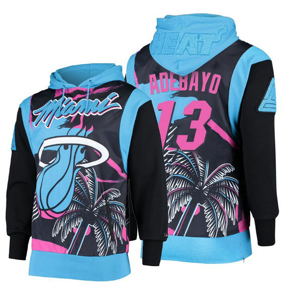 Bam Adebayo Miami Heat #13 Retro Pyramid Blue Hoodie Bam Adebayo Miami Heat #13 Retro Pyramid Blue Hoodie