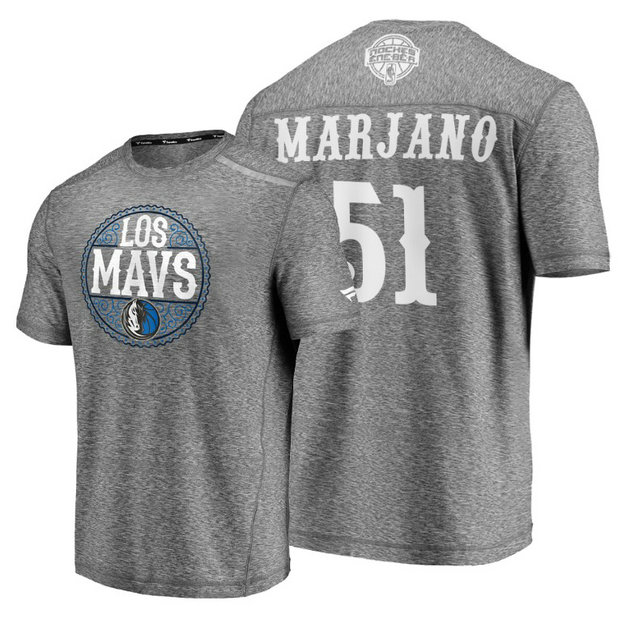 Boban Marjanovic #51 Mavericks 2020 Latin Night Heritage Heathered Gray T-Shirt
