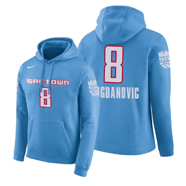 Sacramento Kings Bogdan Bogdanovic #8 Blue 2018 City Edition Hoodie