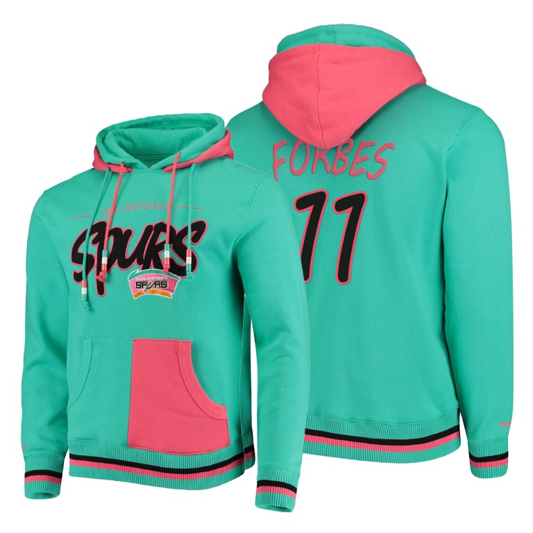 NBA Spurs Bryn Forbes #11 HWC Teal Pullover Hoodie NBA Spurs Bryn Forbes #11 HWC Teal Pullover Hoodie