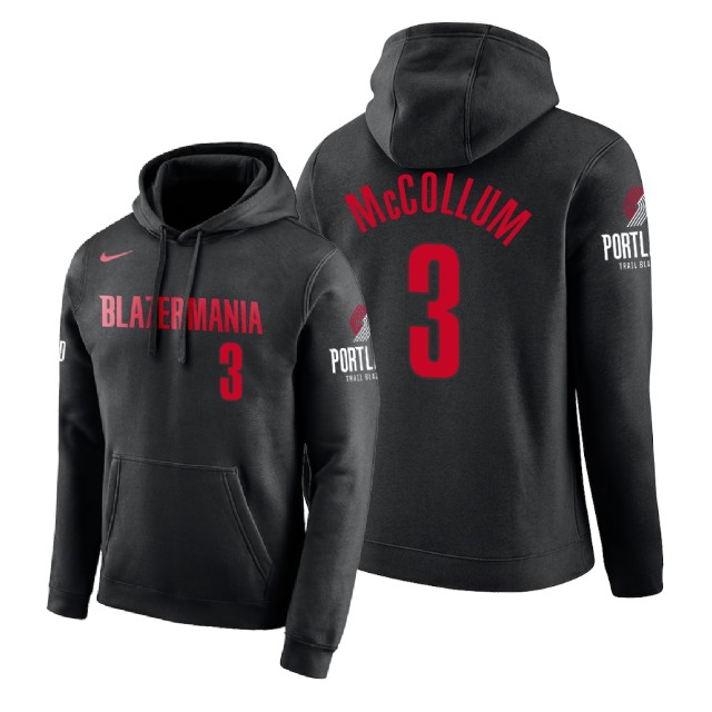 Portland Trail Blazers C.J. McCollum #3 Black 2018 City Edition Hoodie
