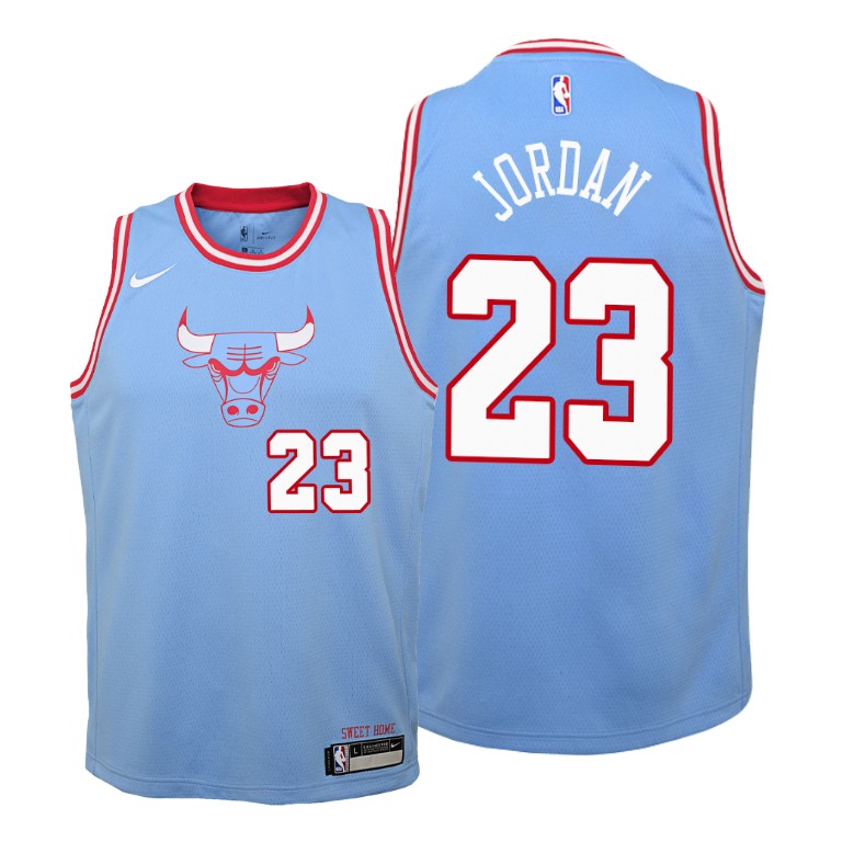 YOUTH Chicago Bulls 2019-20 Michael Jordan #23 City Edition Blue Jersey