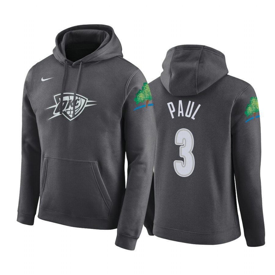 Chris Paul #3 Oklahoma City Thunder 2019-20 City Anthracite Pullover Hoodie Chris Paul #3 Oklahoma City Thunder 2019-20 City Anthracite Pullover Hoodie