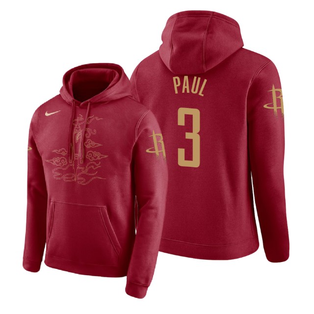 Houston Rockets Chris Paul #3 Red 2018 City Edition Hoodie