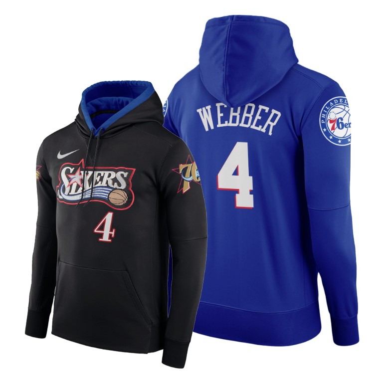 Chris Webber Philadelphia 76ers 2020 Modern X Classic Black Blue Hoodie