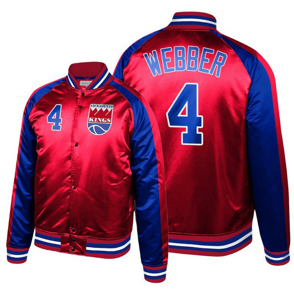 Kings Chris Webber Hardwood Classics Colorblock Satin Red Jacket