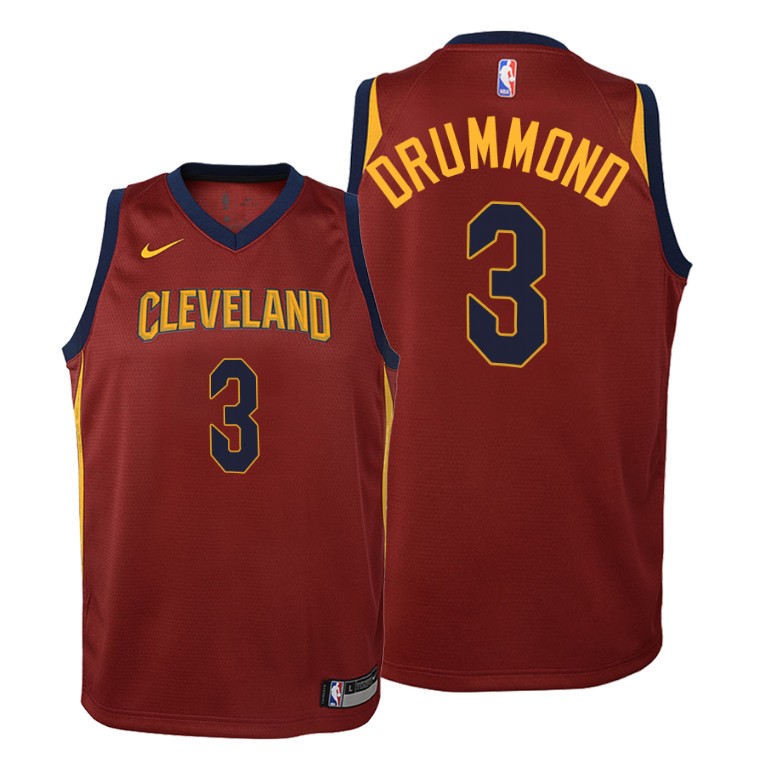 YOUTH Cavaliers Andre Drummond #3 Icon 2019-20 Wine Jersey