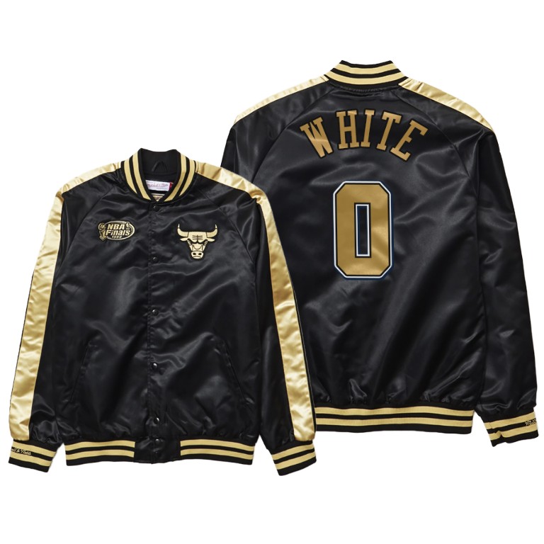 Coby White Bulls 1998 NBA Finals Black Gold Jacket Coby White Bulls 1998 NBA Finals Black Gold Jacket