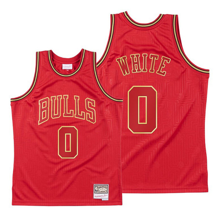 Coby White 2020 CNY Chicago Bulls Red Throwback Jersey
