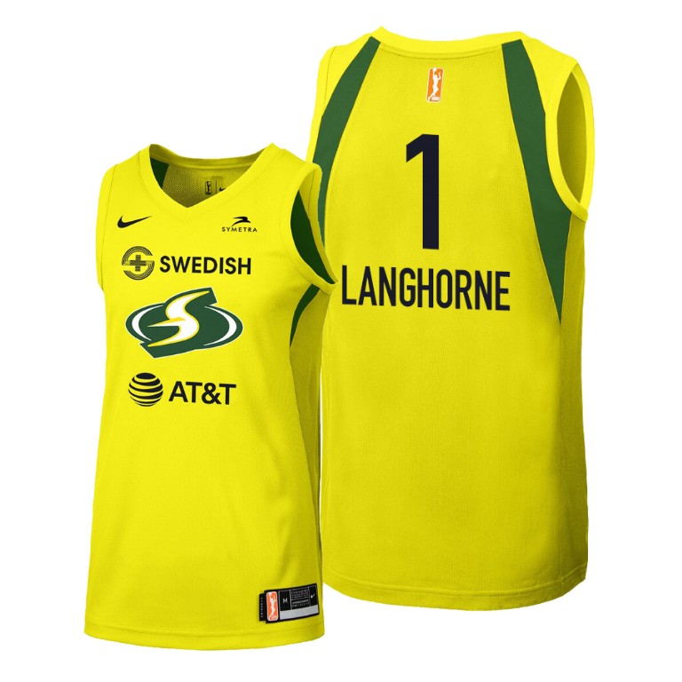 WOMEN Crystal Langhorne Primary Seattle Storm 2019 Jersey