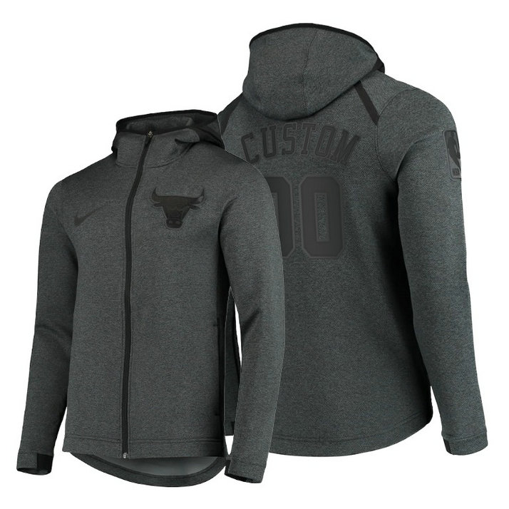 Bulls Custom 2020 Showtime Full-Zip Tonal Hoodie