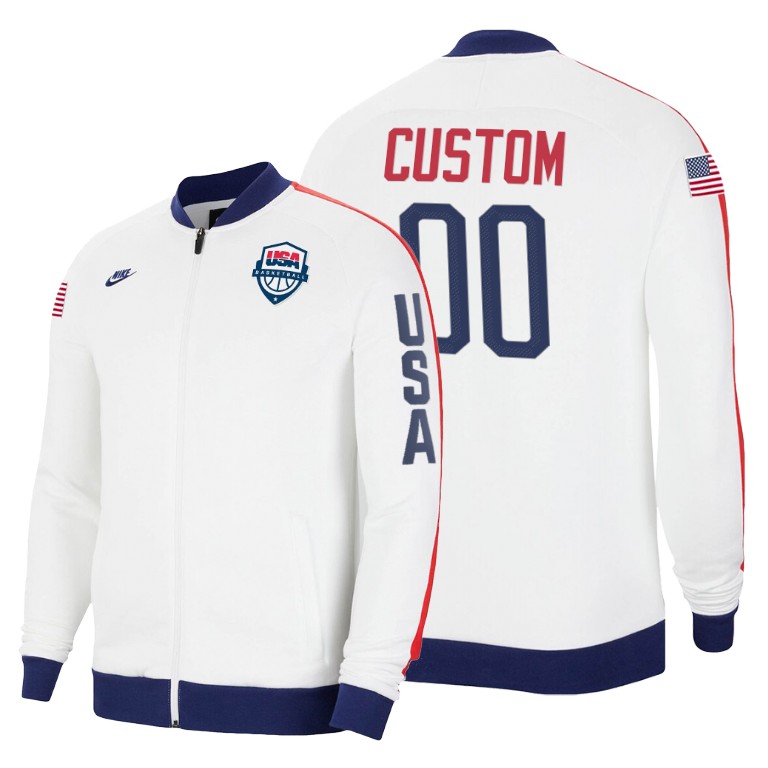 2020 Tokyo Olympics USA National Team Custom NBA Basketball White Jacket