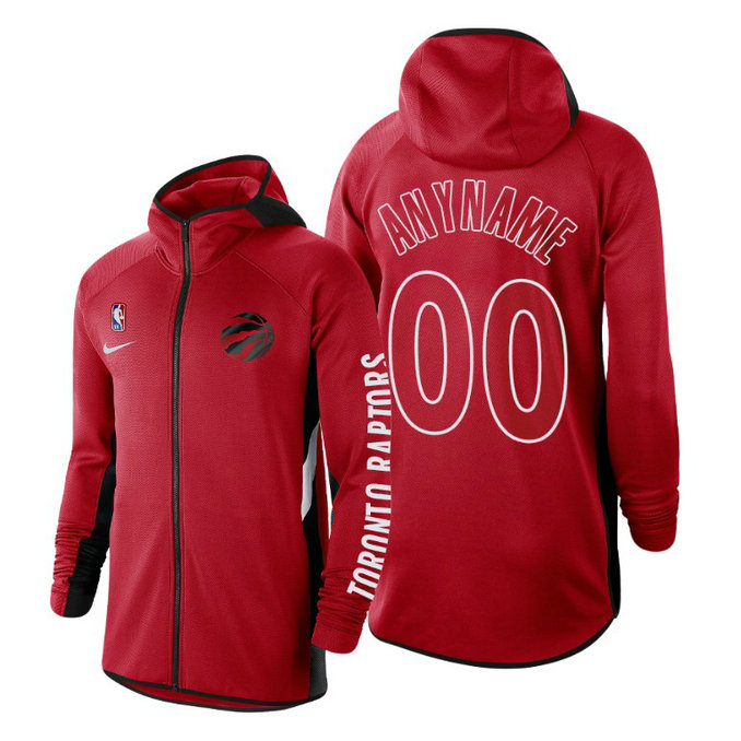 Custom #00 Toronto Raptors Authentic Showtime Performance Red Therma Flex Full-Zip Hoodie Custom #00 Toronto Raptors Authentic Showtime Performance Red Therma Flex Full-Zip Hoodie
