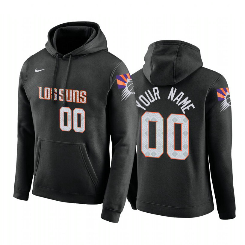 Custom #00 Phoenix Suns 2019-20 City Black Pullover Hoodie Custom #00 Phoenix Suns 2019-20 City Black Pullover Hoodie