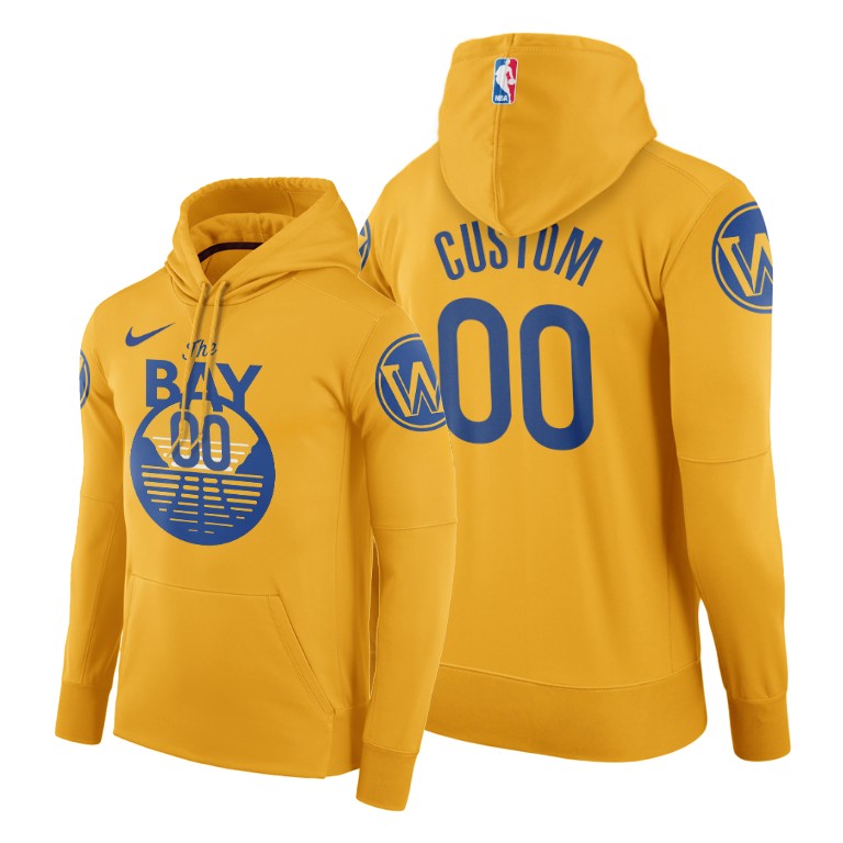 Golden State Warriors Custom #00 Pullover Gold City Hoodie Golden State Warriors Custom #00 Pullover Gold City Hoodie