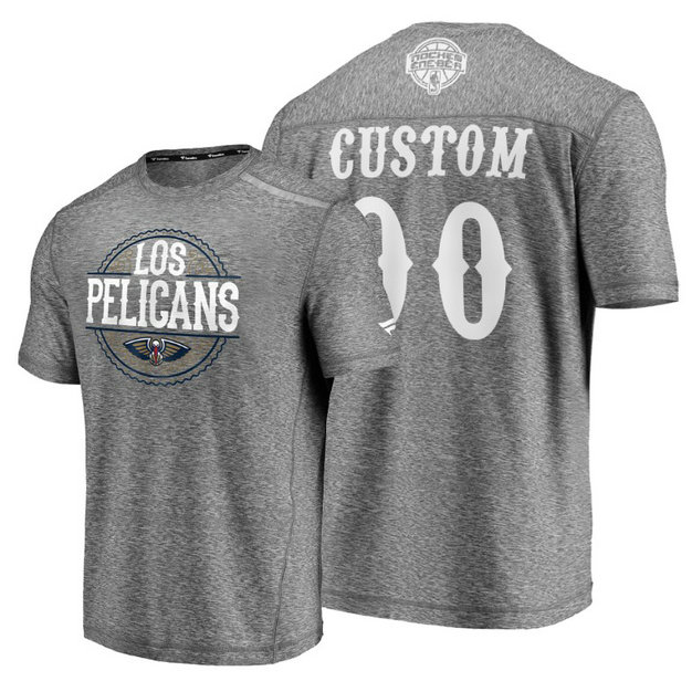 Custom #00 Bucks 2020 Latin Night Heathered Gray T-Shirt