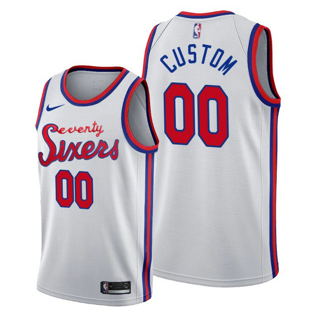 Custom Philadelphia 76ers 2019-20 Classic White Jersey Custom Philadelphia 76ers 2019-20 Classic White Jersey