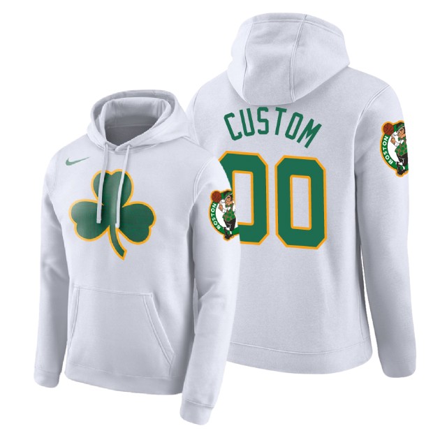 2018-19 Boston Celtics Custom #00 White City Hoodie