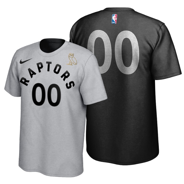 2020 Raptors x OVO Custom #00 Black White Reversible T-Shirt