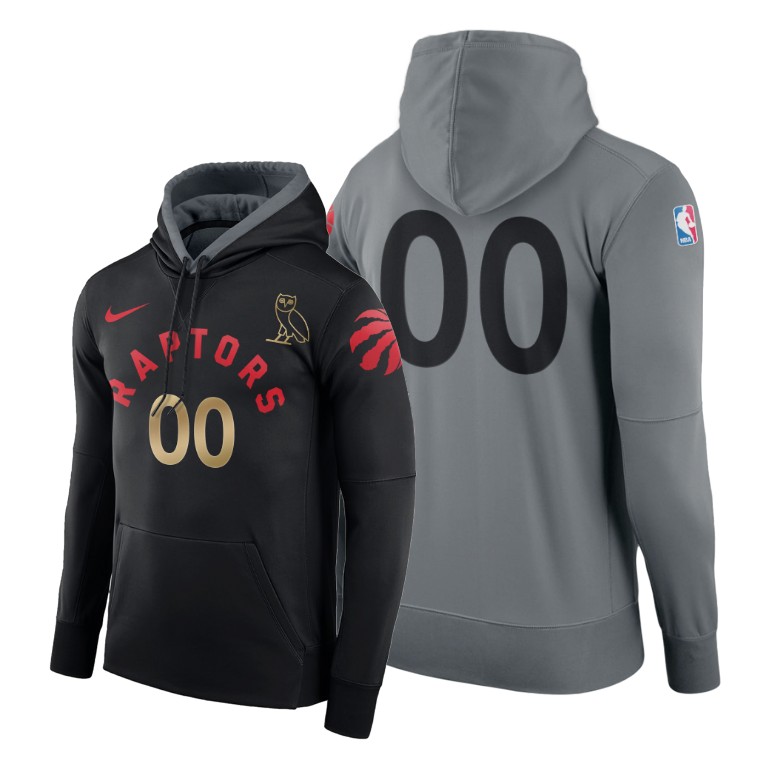 2020 Raptors x OVO Custom #00 Black White Reversible Hoodie