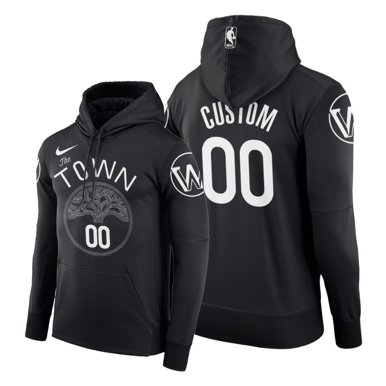 Golden State Warriors Custom #00 Pullover Black Statement Hoodie Golden State Warriors Custom #00 Pullover Black Statement Hoodie