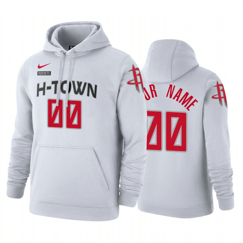 Custom #00 Houston Rockets 2019-20 City White Pullover Hoodie Custom #00 Houston Rockets 2019-20 City White Pullover Hoodie