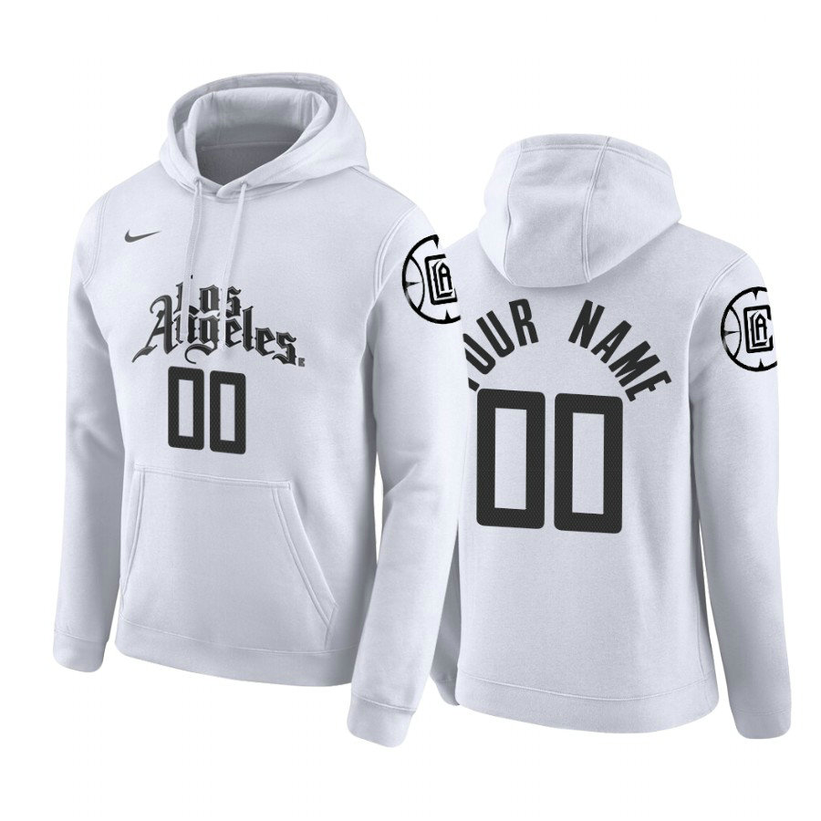 Clippers Custom #00 City White Hoodie