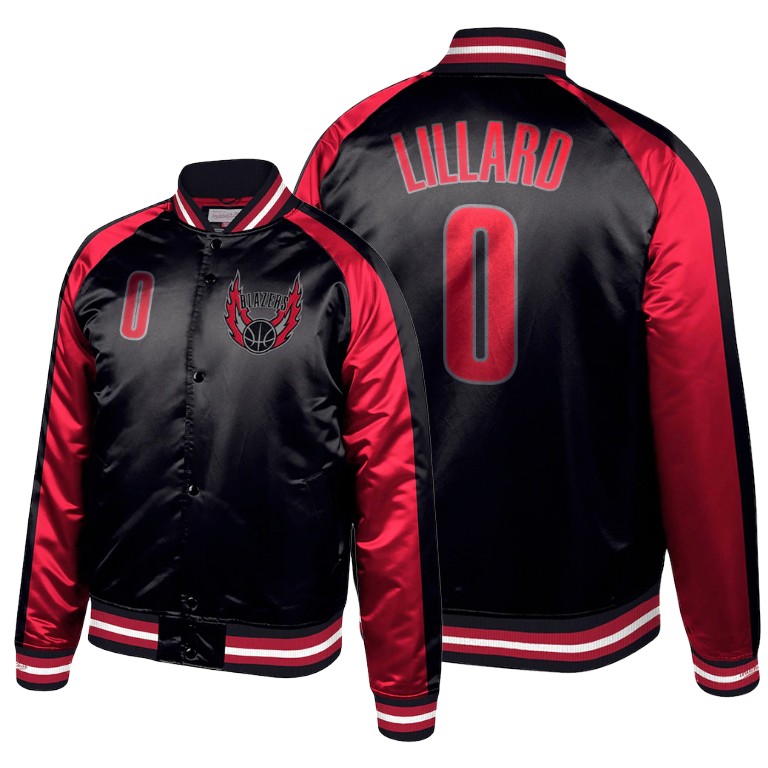 Blazers Damian Lillard Hardwood Classics Colorblock Satin Black Jacket Blazers Damian Lillard Hardwood Classics Colorblock Satin Black Jacket