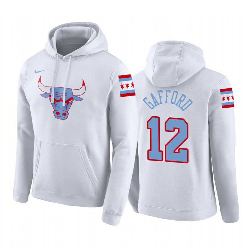 Chicago Bulls Daniel Gafford #12 Pullover White City Hoodie