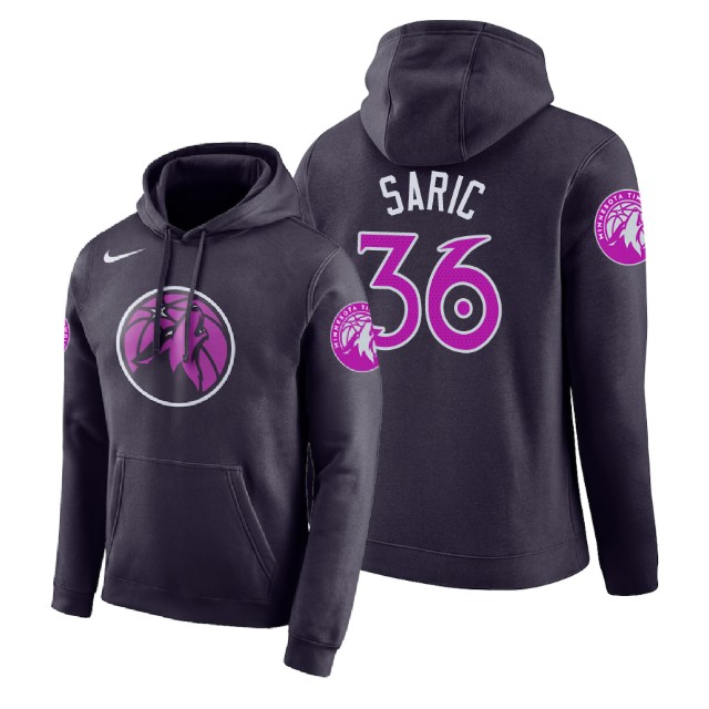 Minnesota Timberwolves Dario Saric #36 Purple 2018 City Edition Hoodie Minnesota Timberwolves Dario Saric #36 Purple 2018 City Edition Hoodie