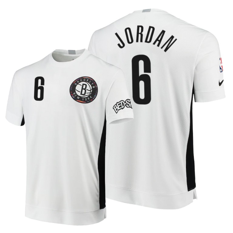Nets DeAndre Jordan #6 White 2020 City Edition 2.0 T-Shirt