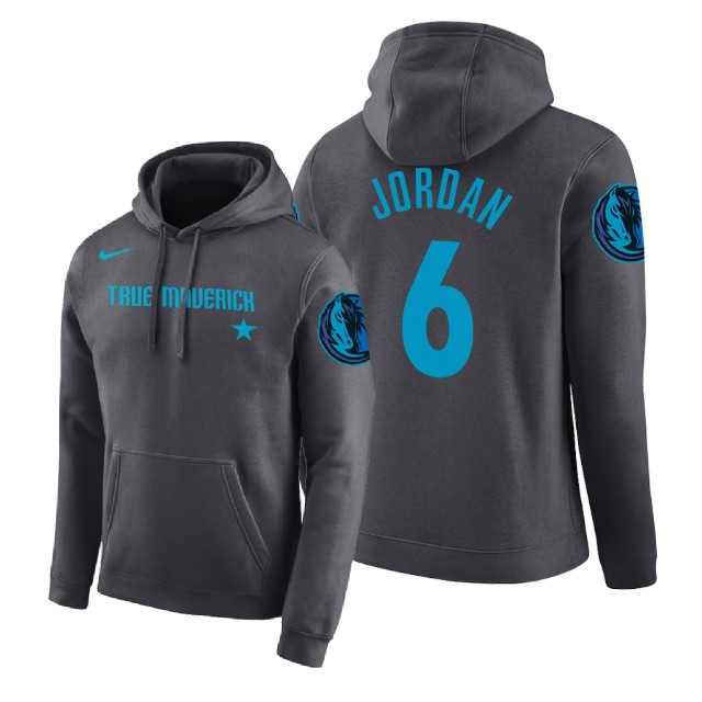 Dallas Mavericks DeAndre Jordan #6 Gray 2018 City Edition Hoodie