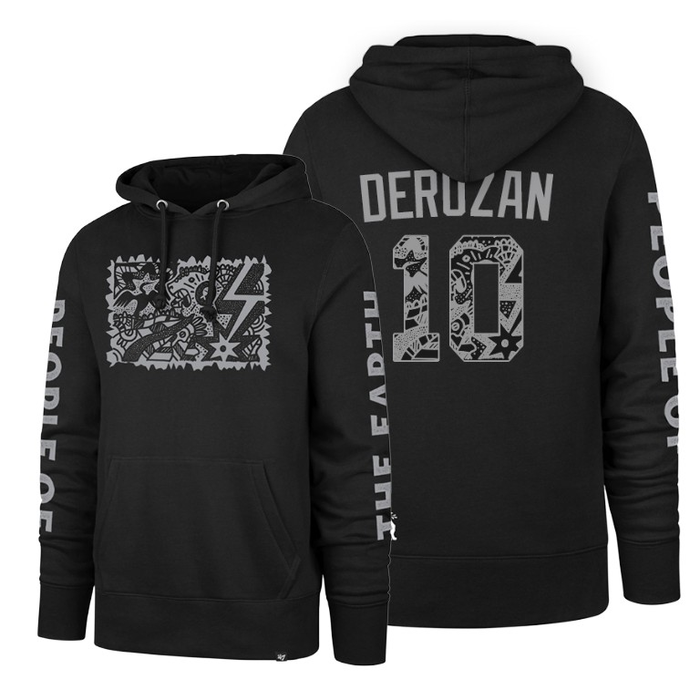 DeMar DeRozan #10 Spurs X Patty Mills X Tap Pilam Black Hoodie